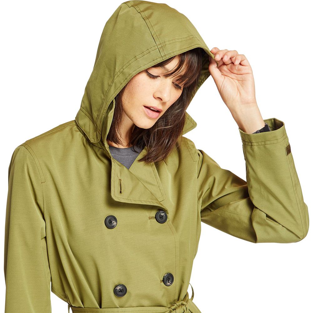 Timberland Womens Coats Classic Waterproof Trench - Olive - India ZS4308512